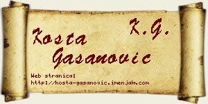 Kosta Gašanović vizit kartica